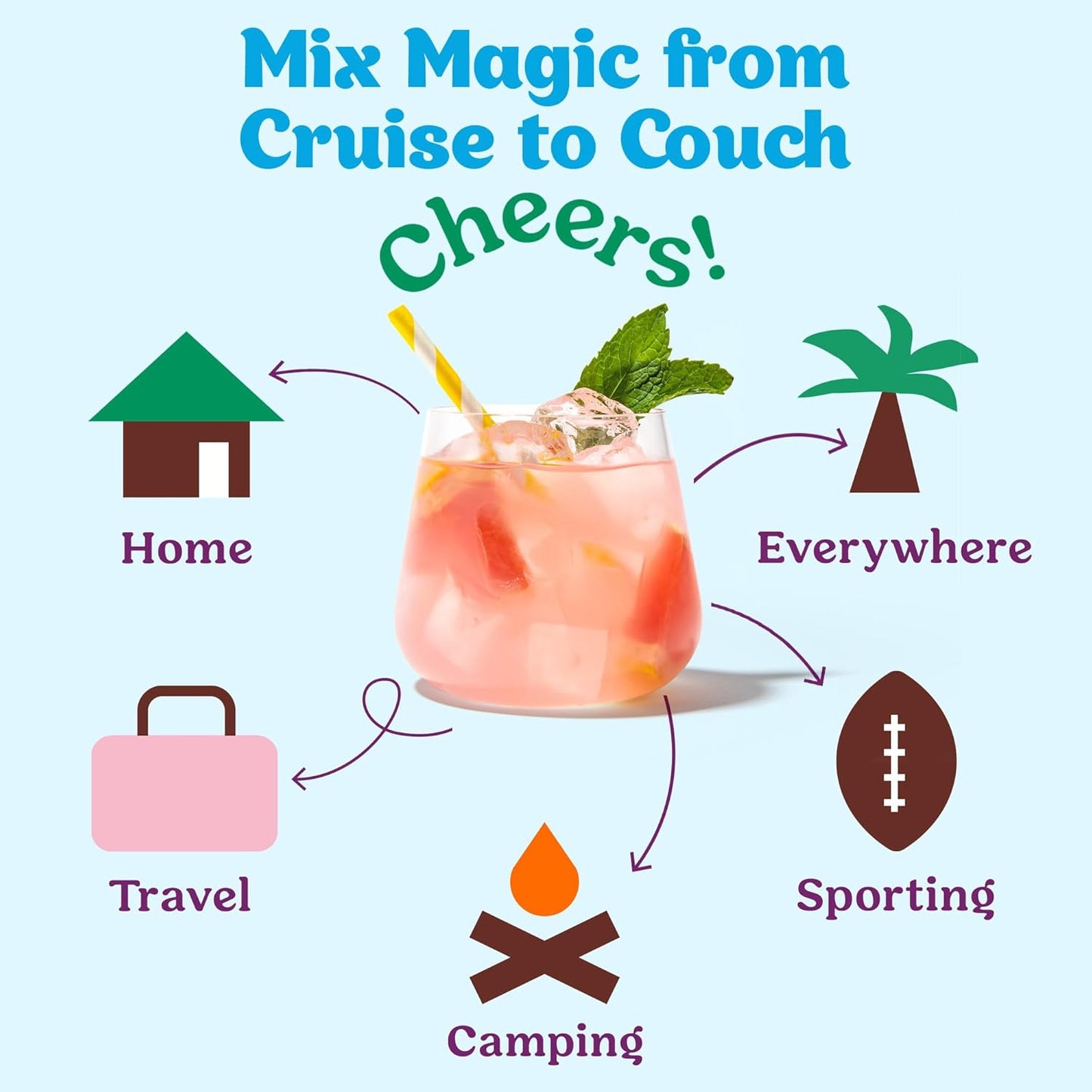 Craftmix Variety Pack Cocktail & Mocktail Drink Mixer, Skinny Mixes - Water Flavoring Packets - Made With Real Fruit - Vegan Low-Carb, Low-Sugar, Non-GMO, Dairy Free, Gluten Free, 12 Pack