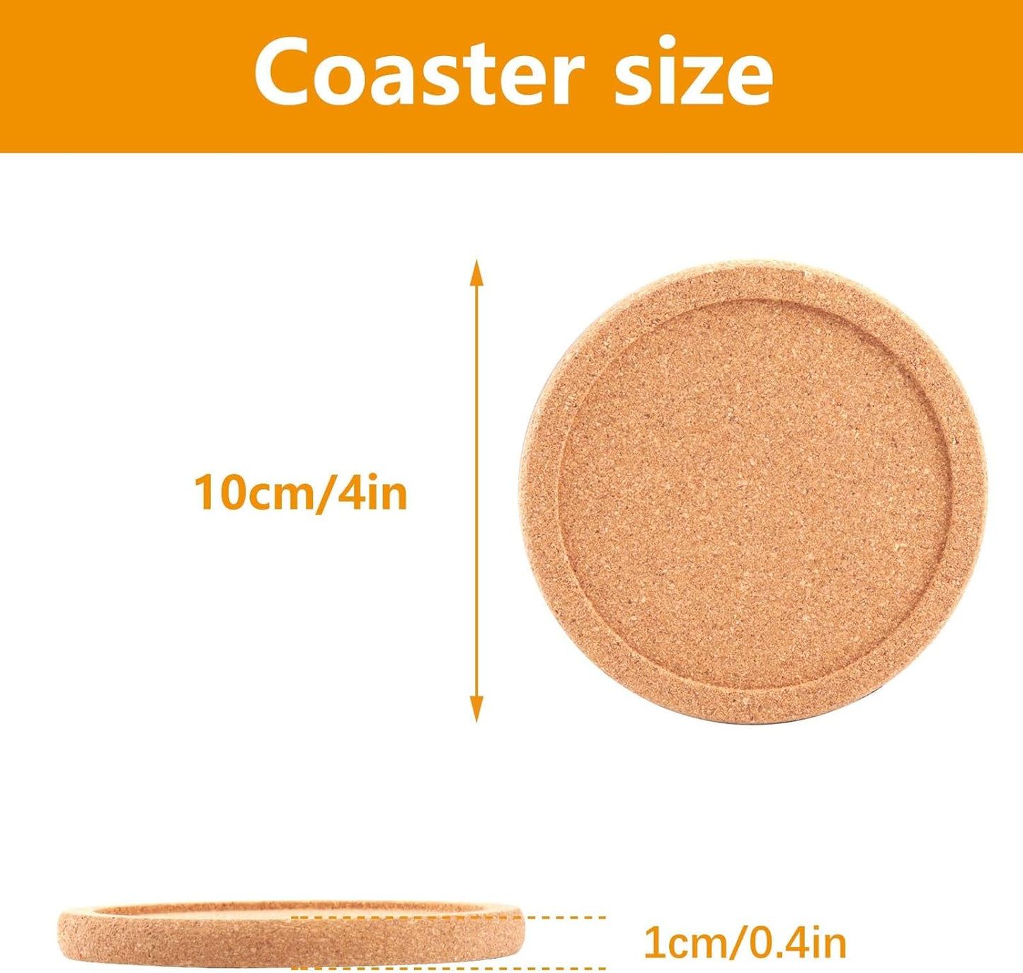 18 Pcs Cork Coasters with Lip,Absorbent Drink Coaster with Grooved Round Edge,Non-Slip,Heat-Resistant,Suitable for Mugs, Glasses,Coffee Coasters for Home Tabletop Decoration