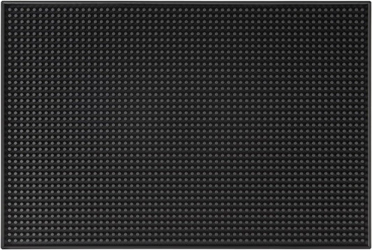 Bar Mats Countertop Coffee Mat for Home Bar, Service Spill Mat for Cocktail Bartender Kitchen, Counter Top Cup Glasses Dish Drying Mat, Hairdressing Tool Protective pad.Black, 18"x12"Easy to Clean