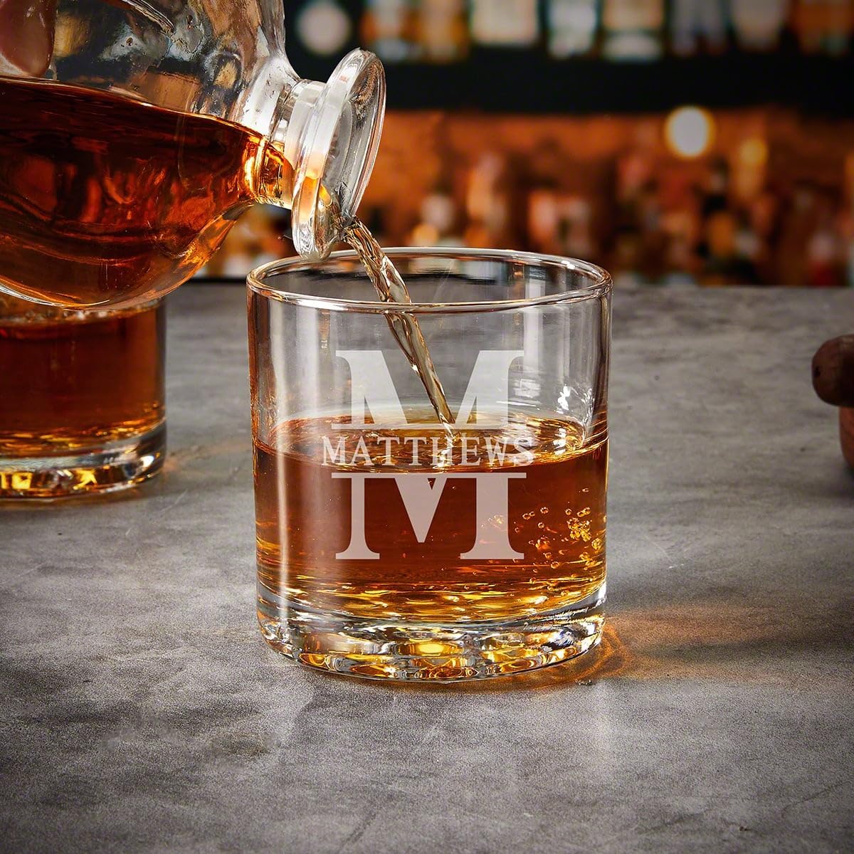 HomeWetBar Engraved Whiskey Glasses, Set of 4 Custom Whiskey Glasses for Men & Women