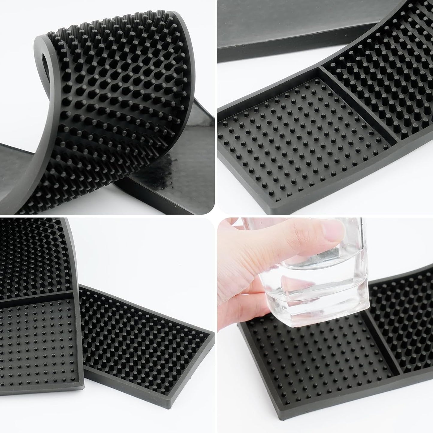 Bar Mat Non-Slip Rubber Bar Mats for Countertop Bartending Bar Service Spill Matt Bar Restaurant Table Drink Mat for Barber Station Hair Salon (24 x 3 in)