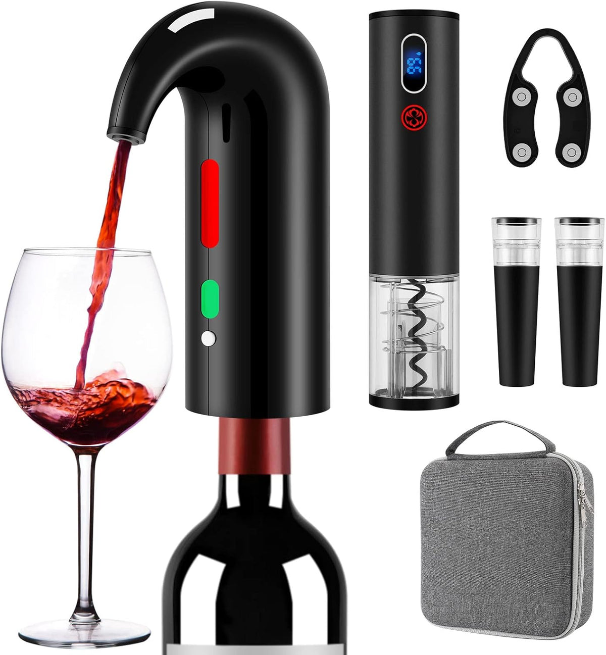 Wine Aerator Electric Wine Decanter Best Sellers One Touch Red -White Wine Accessories Aeration Work with Wine Opener for Beginner Enthusiast - Spout Pourer - Great Fathers Day Gift - Pro Gift Set