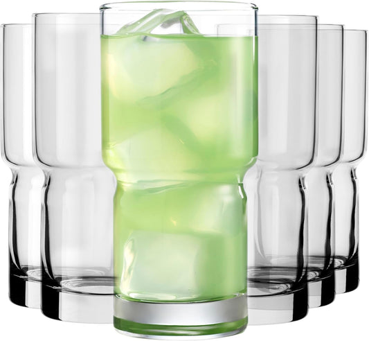 Libbey Newton Tumbler Drinking Glasses, Stackable, Tall Drinking Glasses Set of 6, 16 oz Glasses Drinking Set for Holidays, Birthdays, and More - Tumbler