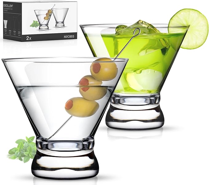 Martini Glasses Set of 4, 9oz Coupe Cocktail Glasses for Margarita - Set of 2-8oz