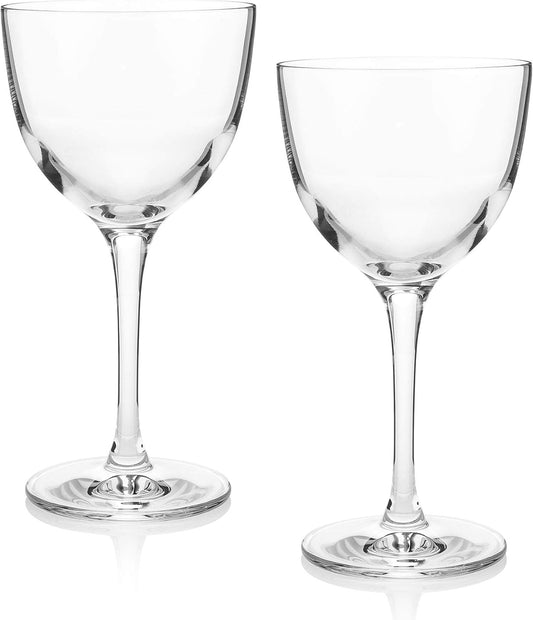 HISTORY COMPANY The Original Nick & Nora Crystal Coupette-Style Glass – Iconic 2-Piece Set of Vintage-Inspired Barware for Craft Cocktails (Gift Box Collection)