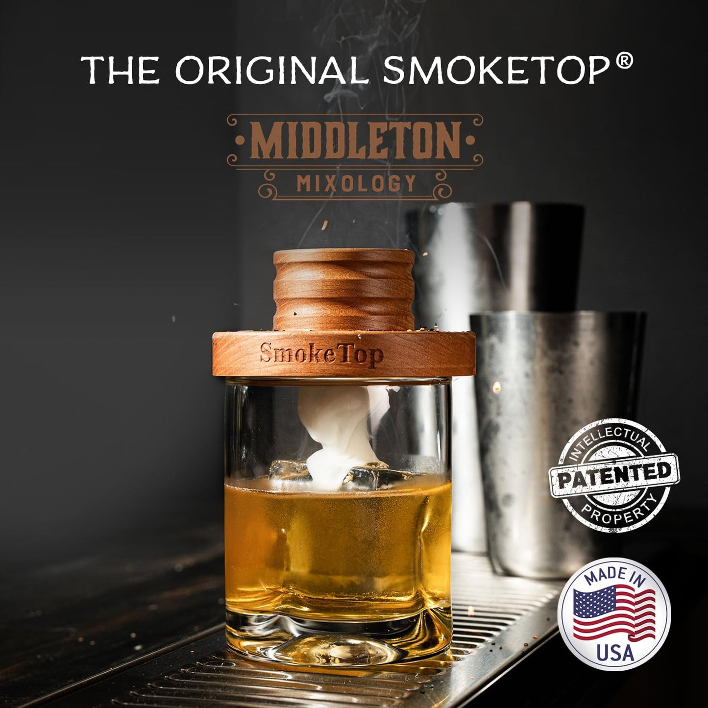 SmokeTop® Cocktail Smoker Kit and Torch with Cherry, Hickory, Maple, and Oak Wood Chips - Cocktail Smoker Kit & Chips for Old Fashioned Cocktails, Whiskey, & Bourbon - NO Butane Included