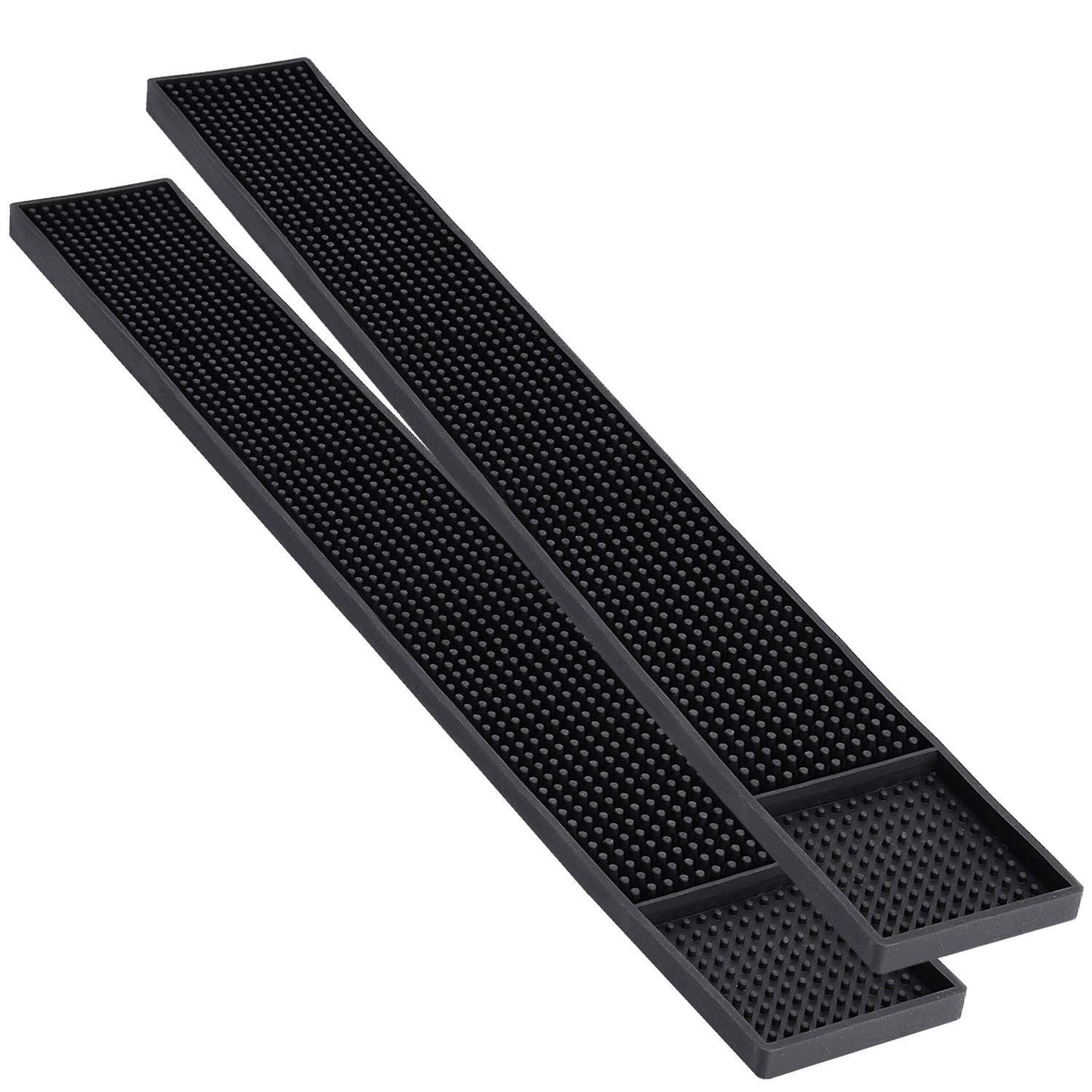 Noverlife 2PCS 23.65 x 3" Rubber Bar Mats, Non-Slip Bar Service Spill Mat Bar Table Mat Restaurant Kitchen Counter Bar Pad for Mixing Drinks, Anti-Skid Heat Resistant Barber Station Mat for Hair Salon