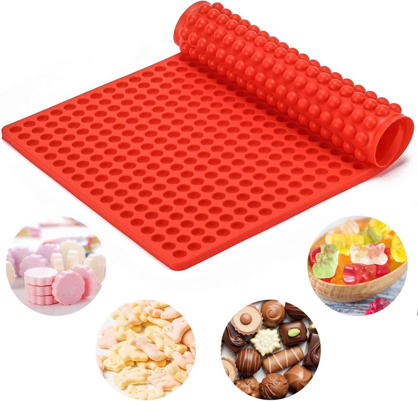 2 Pcs Mini Round Silicone Molds, 468 Cavity Semi Sphere Molds for Homemade Chocolate Chips, Candy, Baking, Wax Melts Beads, Ice Balls, Dog Training Treats