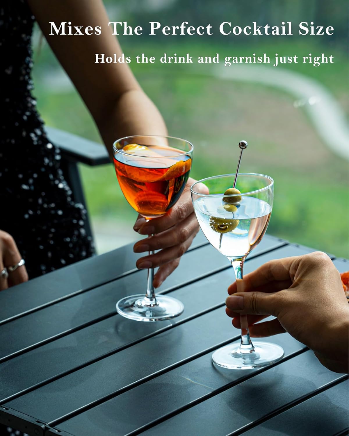 GIHOP Nick and Nora Cocktail Glasses, 5.8Oz Hand Blown Martini Glasses Set of 6, 100% Lead-Free Craystal Coupe Glassware, Small Cocktail Glasses for Manhattan, Cosmopolitan, Espresso with Gift Box