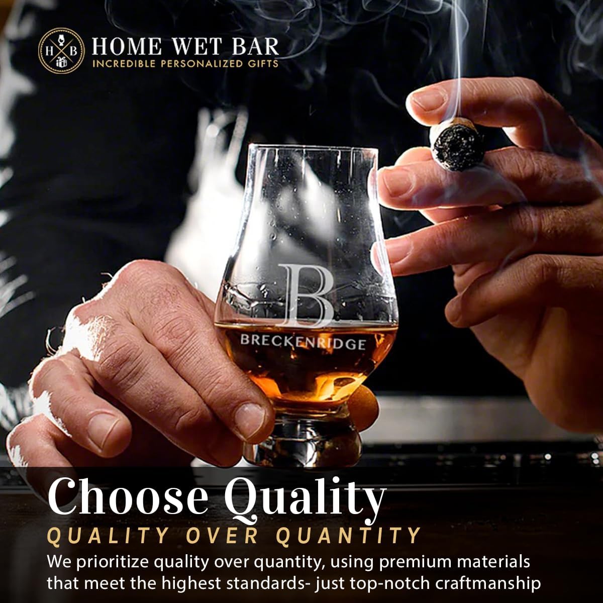 GLENCAIRN Personalized Whisky Glass - Custom Laser Engraved by Home Wet Bar | Perfect Glasses for the Current or Aspiring Whiskey Connoisseur, Set of 2