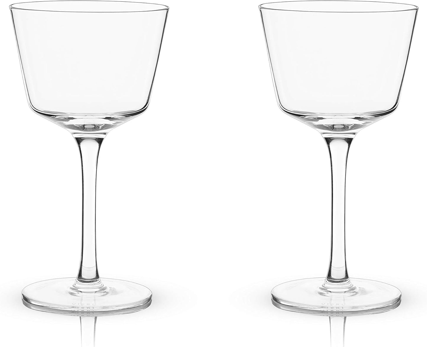 Viski Nick and Nora Glasses, Stemmed Drinkware, Premium Crystal Cocktail Glasses, Cocktail Coupe Glasses, Home and Bar Glass cups, Set of 2, 4oz