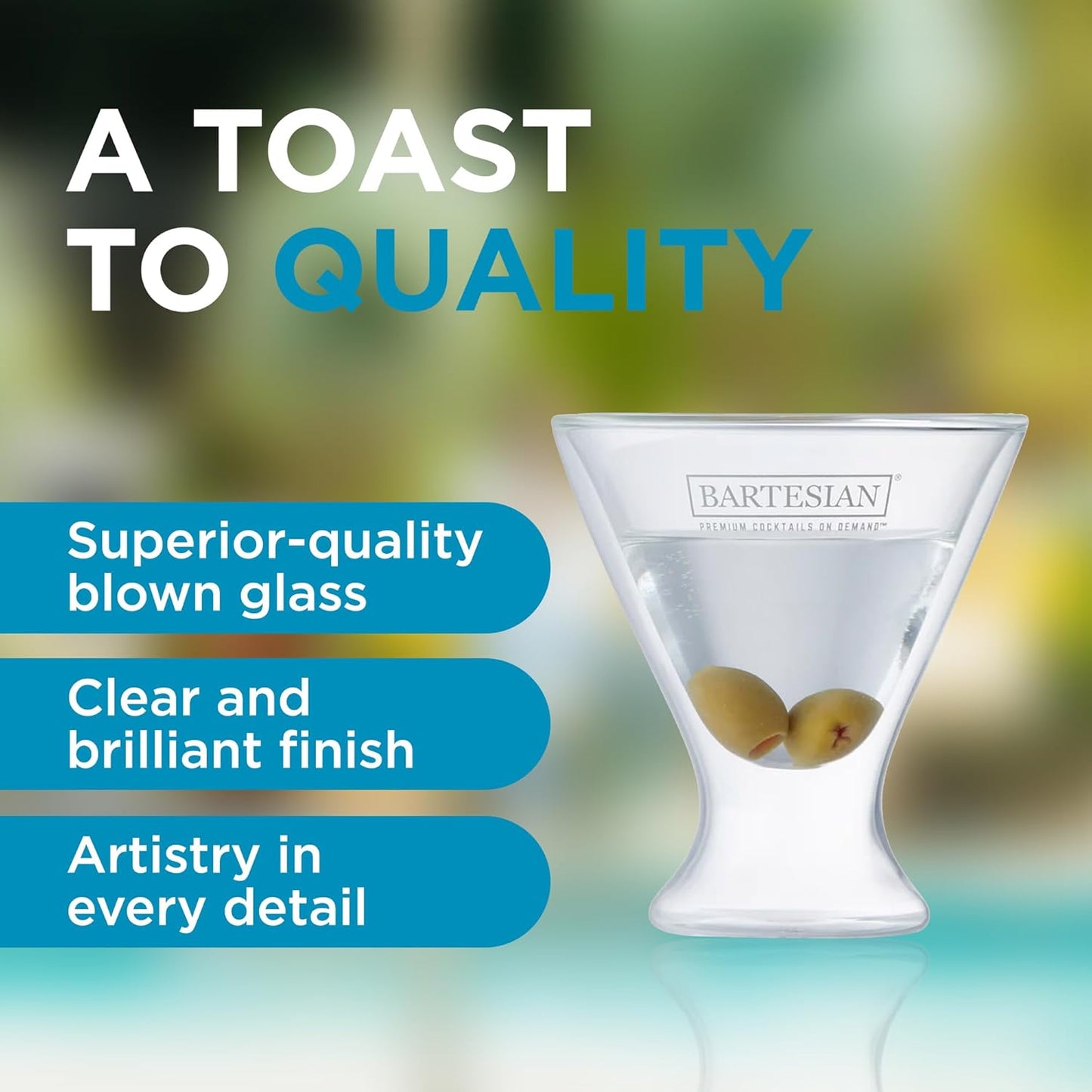 Bartesian Cocktail Glass Sets - Coupe Drinking Glassware for Cocktails & Mocktails - Bar Glasses for Martini, Margarita, Pina Colada, Whiskey Sour, Old Fashioned - Set of 2