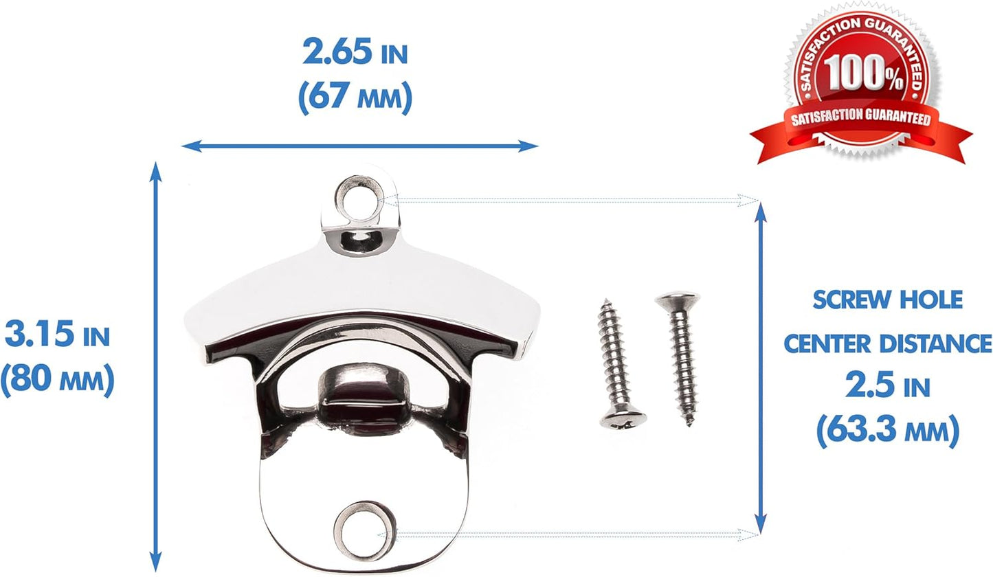 Choice Marine 316 Stainless Steel Wall Mount Bottle Opener, Marine Grade Rustproof, Includes SS Mounting Screws, for Boats, Bars, Patios, Outdoor Use