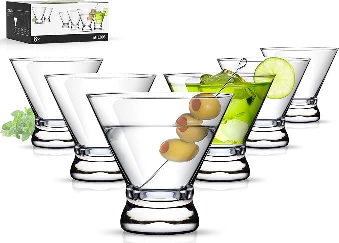 Martini Glasses Set of 4, 9oz Coupe Cocktail Glasses for Margarita - Set of 6-8oz