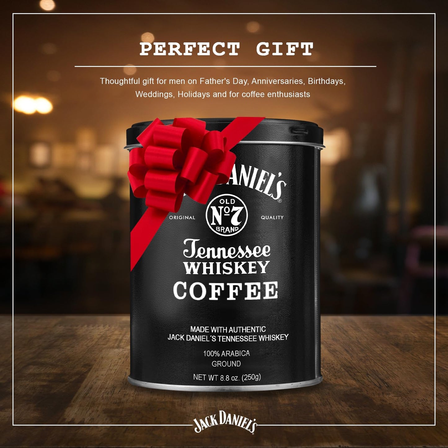 Parkway Gifting Co. Jack Daniel’s Tennessee Whiskey Coffee 8.8 oz – Made of 100% Arabica Ground Medium Roast Infused with Authentic Jack Daniel's, Perfect Father's Day & Holiday Gift Set