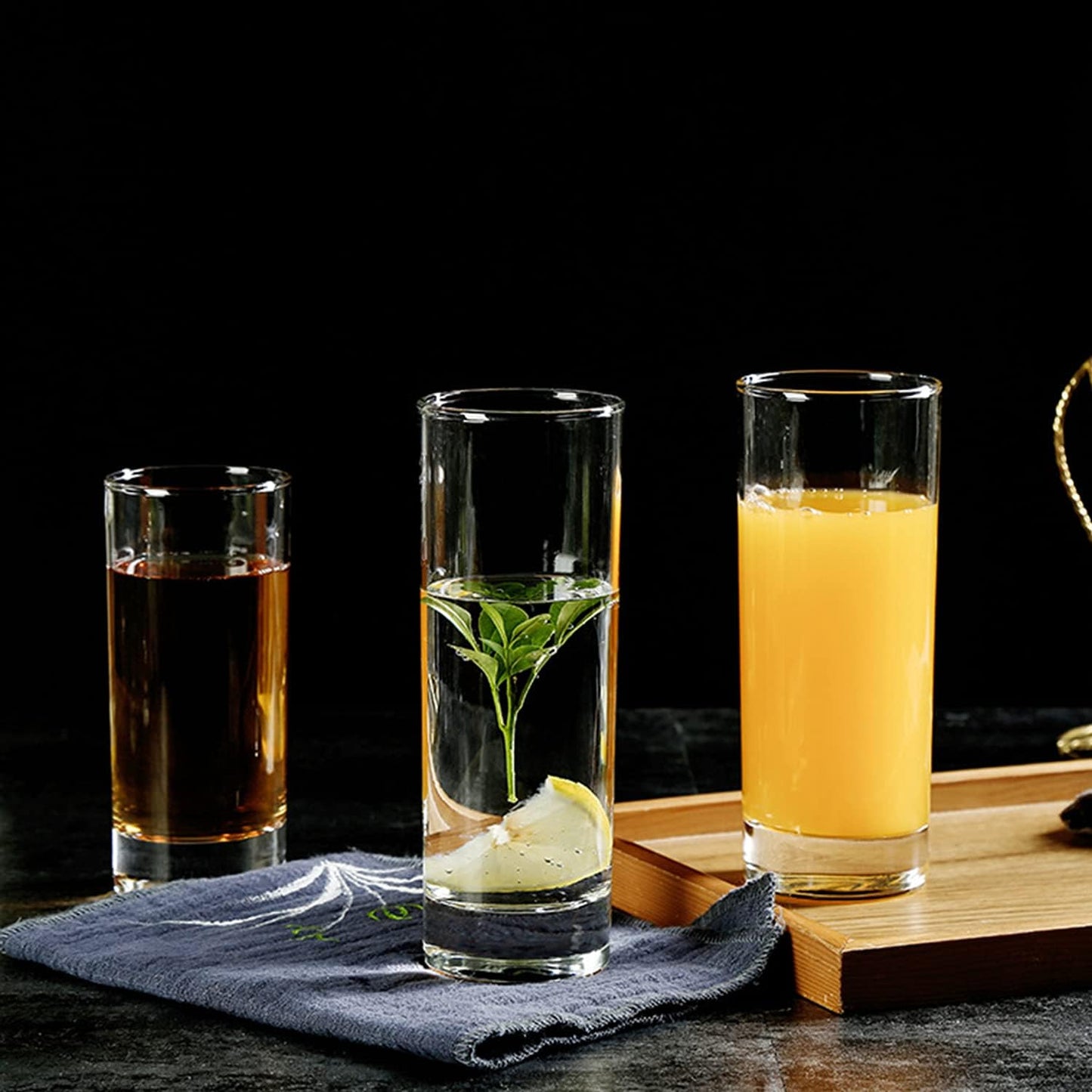 QAPPDA Glass Drinking Glasses 10 oz, Clear Highball Cocktail Glasses - Set of 12 with Heavy Base for Beverages, Juice, Cocktails