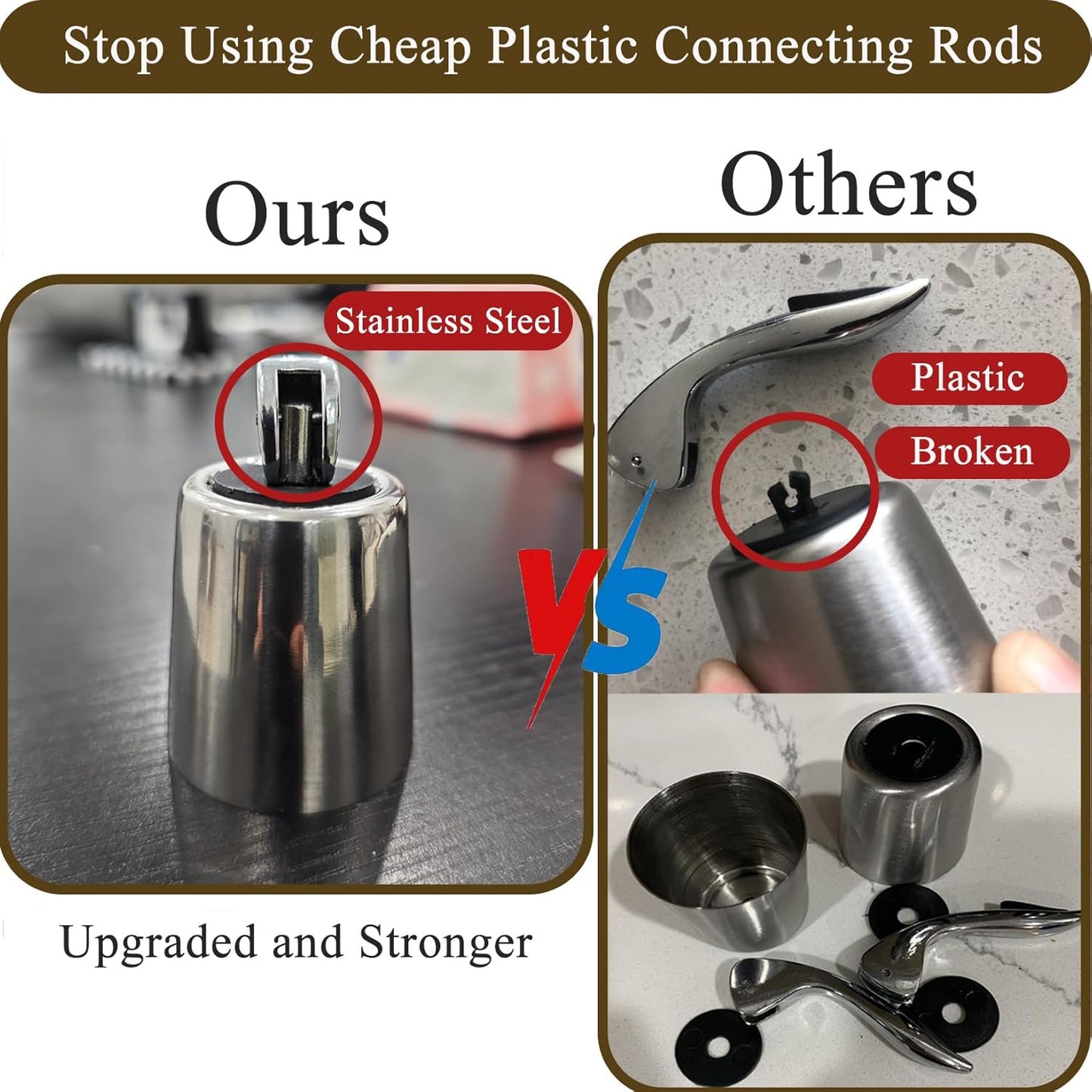 Pafusen Wine Stoppers Set of 2, Stainless Steel Wine Bottle Stopper with Silicone Seal, Reusable Wine Freshness Keep, Wine Saver Wine Bottle Sealer Stopper, Wine Accessories Gift (Polished)
