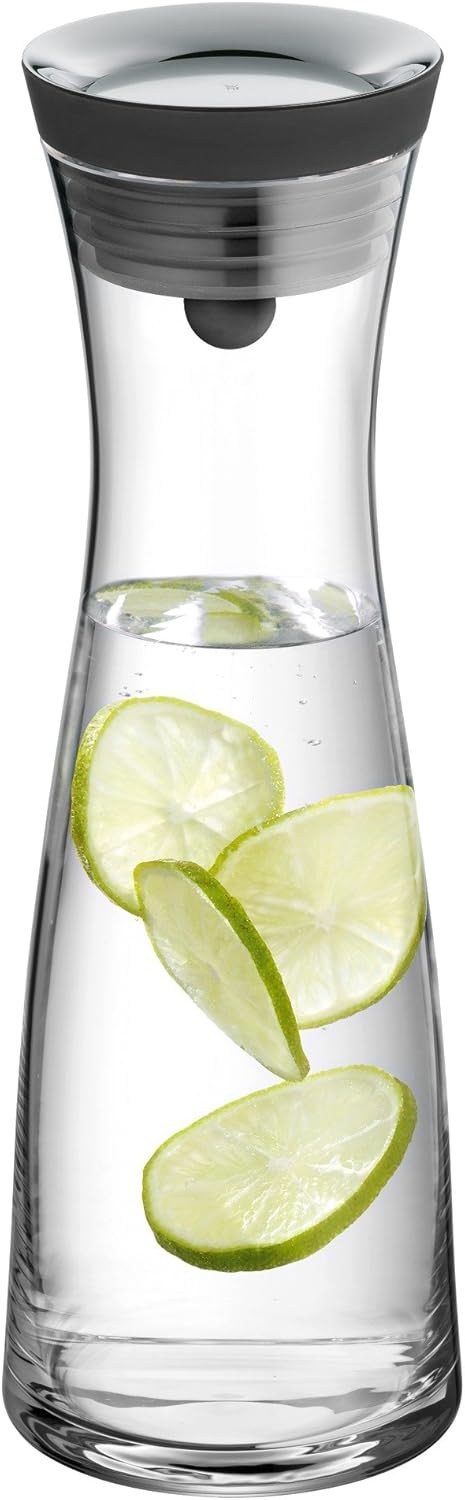 WMF Basic Water Decanter 1L Height 29 cm Close-Up Stopper Glass Cromargan® Stainless Steel,Silver