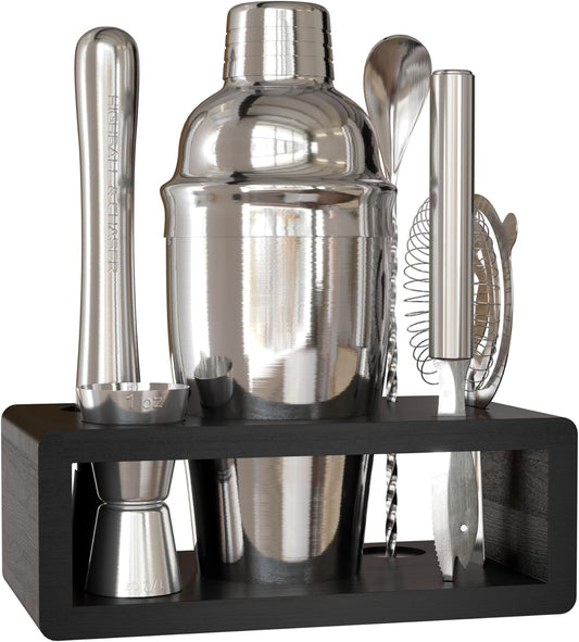 Highball & Chaser Cocktail Shaker Set: Bartender Kit for Home Bar Mixology Cocktail Bar Set Plus E-Book with 30 Recipes (Silver)