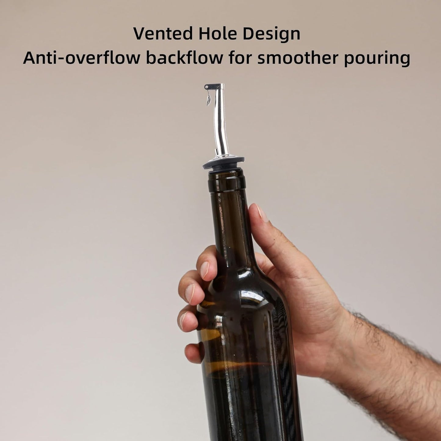 7-Piece Stainless Steel Flip Top Oil Pour Spouts with Funnel - Leakproof Speed Pourer Nozzles for 3/4" Bottles | Universal for Olive Oil, Vinegar & Liquor