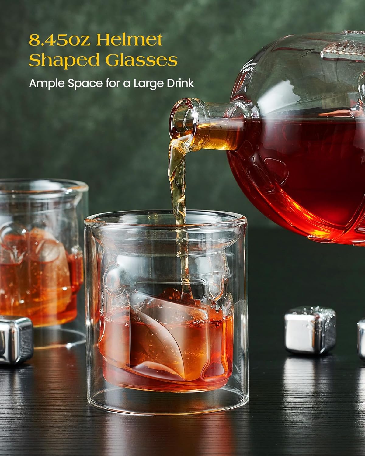 Galaxy Whiskey Decanter Sets with 2 Glasses for Men Dad, Unique Gift for Father, Husband, Boyfriend, Brother, Christmas, Anniversary, Birthday Gift Ideas, Cool Drinking Accessories for Home Bar