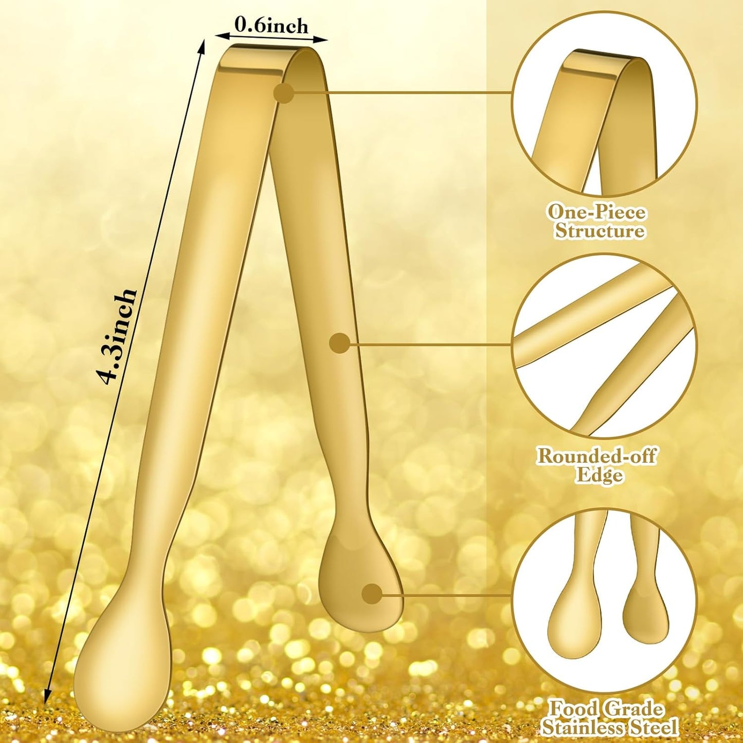 FillTouch 112 Pcs Summer Gold Dinnerware Set Include 6 Disposable Rectangle Serving Trays with Gold Rim 6 Small Sugar Tongs 100 Pearl Bamboo Cocktail Toothpicks for Wedding Party Table Appetizer