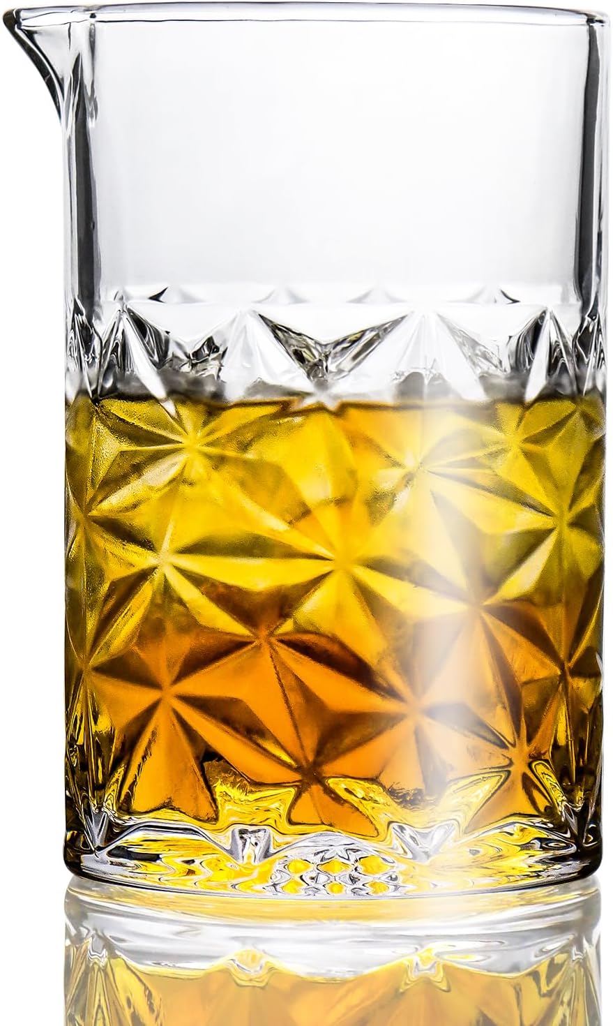 Cocktail Mixing Glass, 24 FL OZ Crystal Stirring Glass, Durable Thick Bottom Heavy Base Design, Bartender Gifts for Men, Elegant and Functional Home Barware Tools