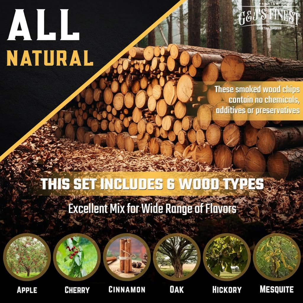 Whiskey Smoker Kit with QuadTorch, 6 Wood Chips, & Wood Box for Smoking Drinks| Cocktail Smoker Kit| Bourbon Smoker Kit| Old Fashioned Smoker Kit| Smoked Whisky Gift for Father's Day (No Butane Incl.)