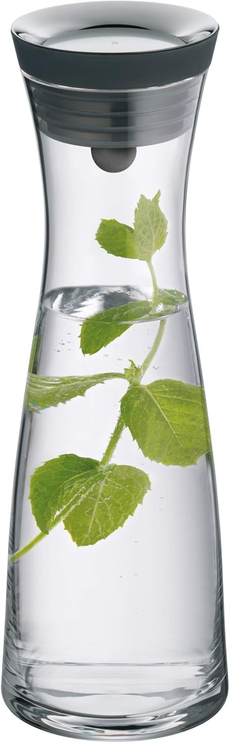 WMF Basic Water Decanter 1L Height 29 cm Close-Up Stopper Glass Cromargan® Stainless Steel,Silver