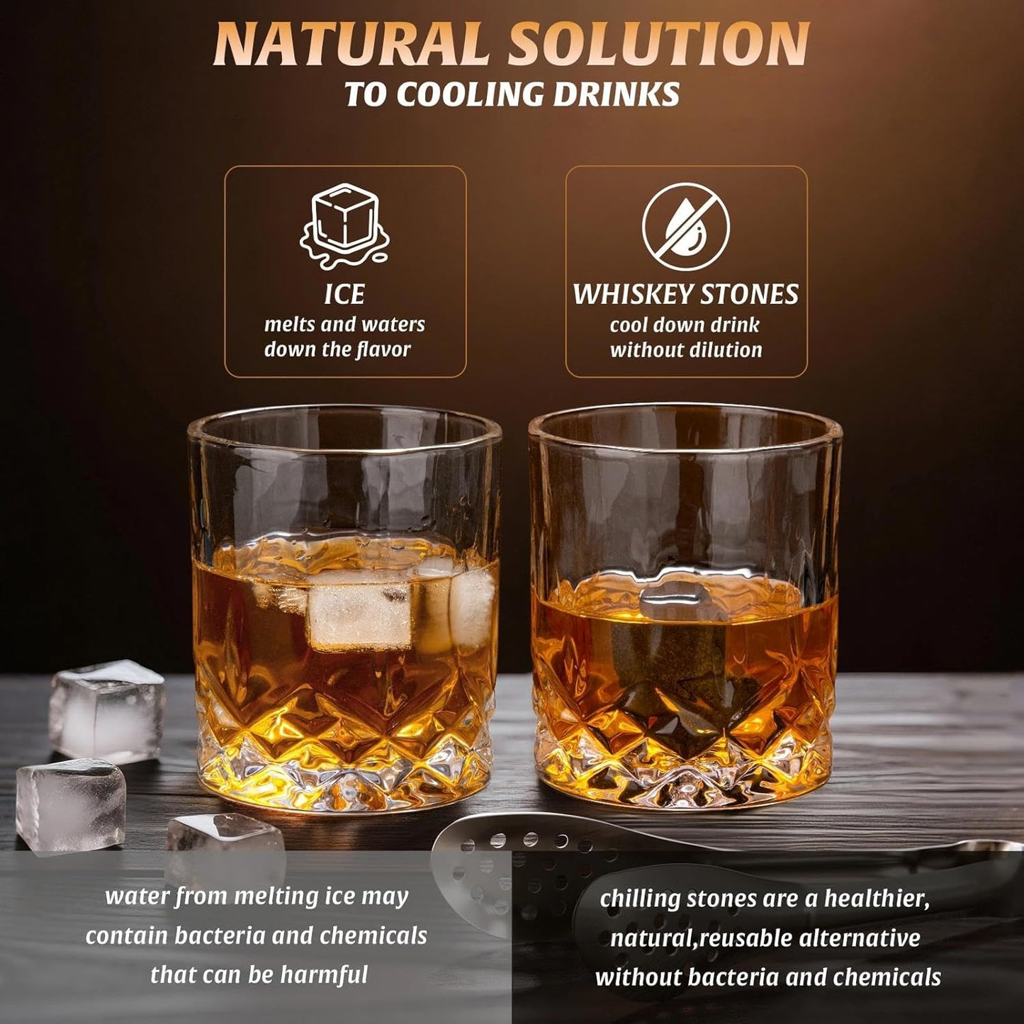 LIGHTEN LIFE Whiskey Decanter Set with Bar Accessories,Crystal Whiskey Decanter and Glass Set in Gift Box,Non-Lead Bourbon Decanter Set for Rum Scotch,Wedding Anniversary Birthday Gift for Men Him Dad