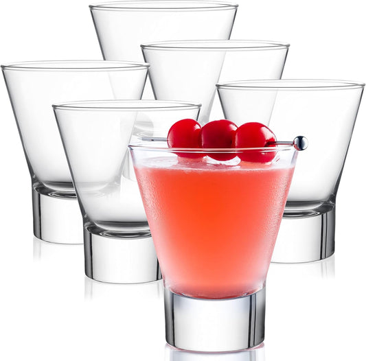 Bormioli Rocco Ypsilon Pre Dinner Glasses - Set of 6, 8.5 Oz Modern Aperitif Drinkware for Cocktails, Wine & Beverages – Elegant Italian Barware - Clear Glass Cups, Dishwasher Safe