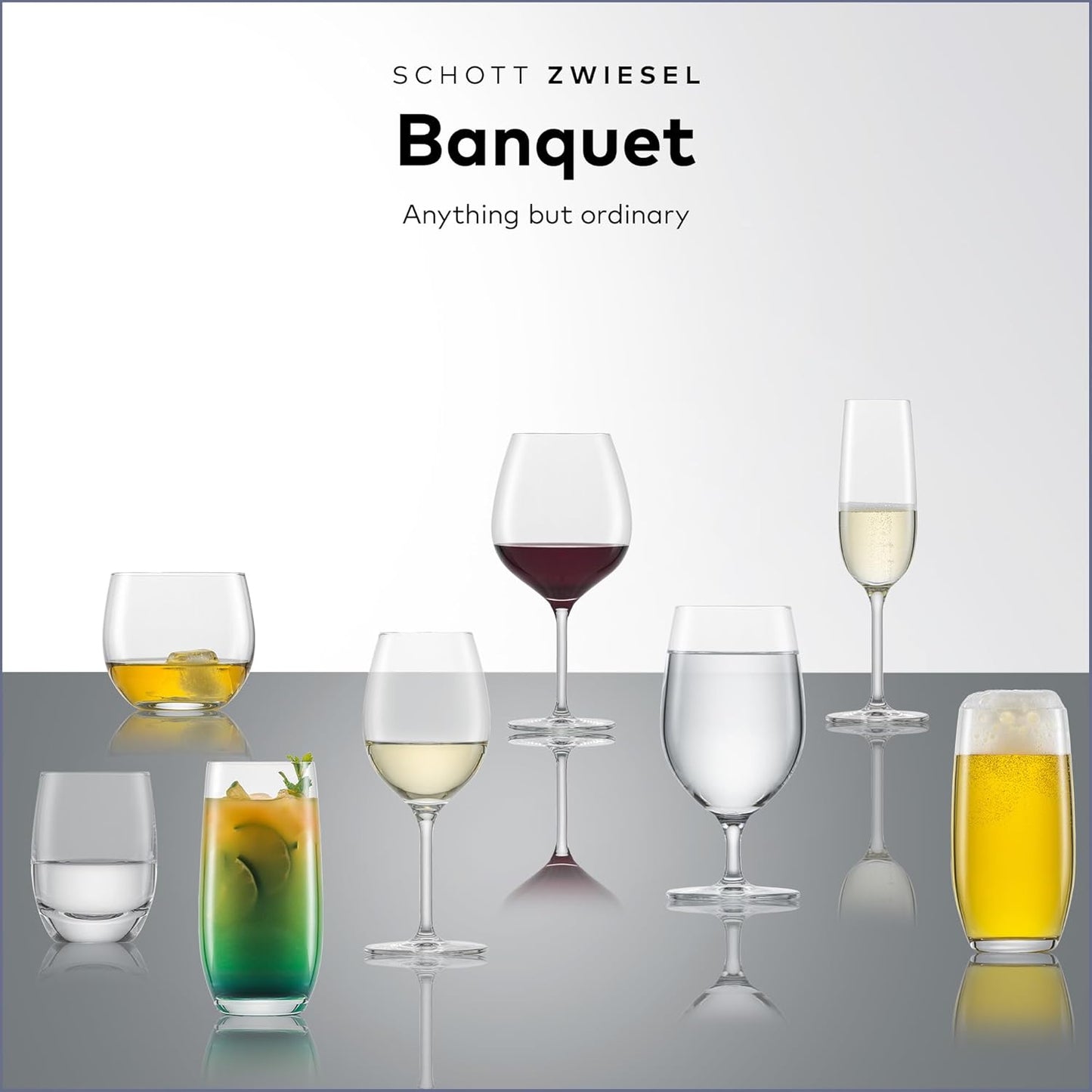 SCHOTT ZWIESEL Banquet Iced Beverage Cocktail Glass (Set of 6), Bar Glasses for Long Drinks, Dishwasher-Safe Machine-Made Tritan Crystal Glasses, Made in Germany(18 Ounce)