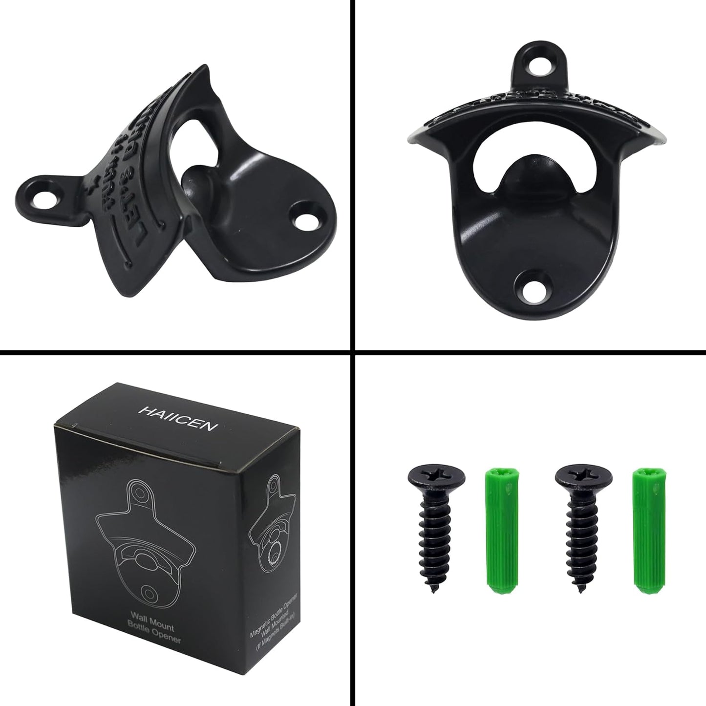 Funny Bottle Opener Wall Mounted, Black Wall Mount Beer Opener Rustproof for Table Post