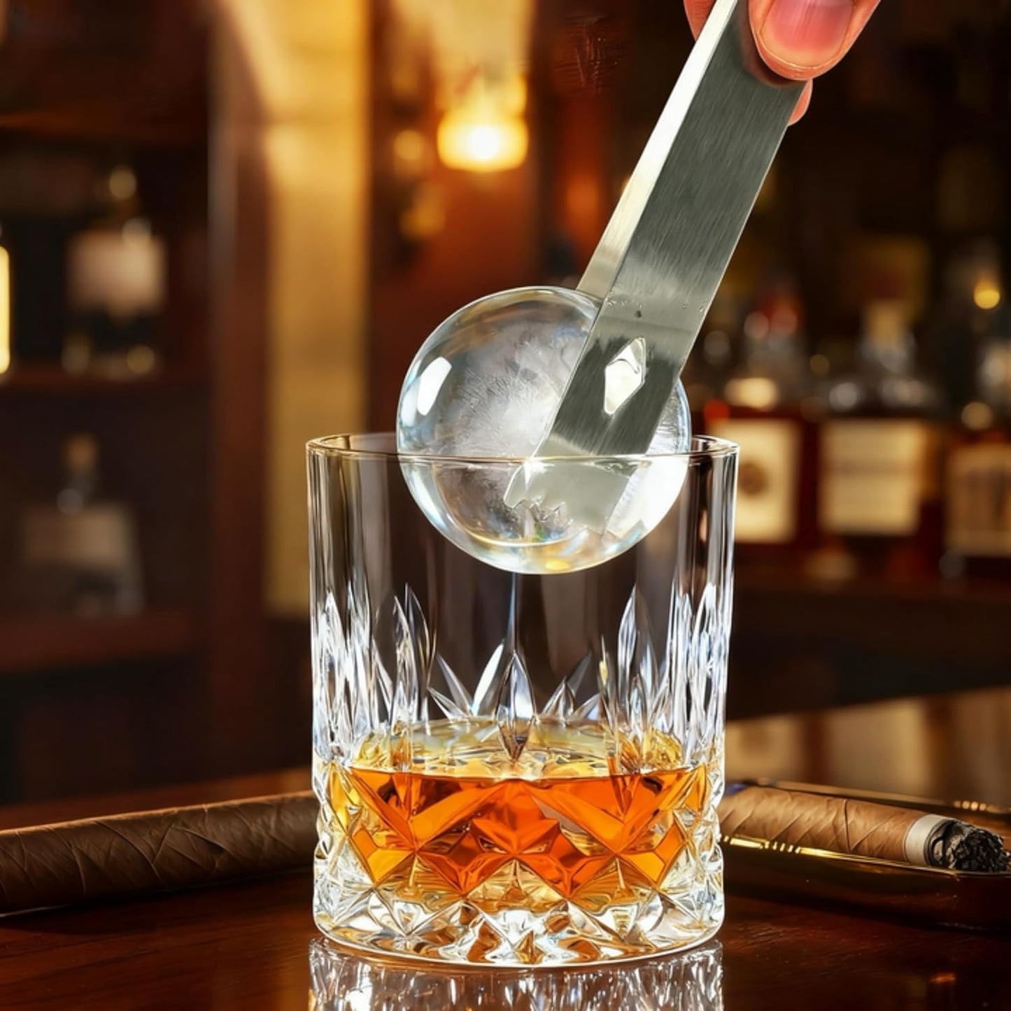 BELLAFORTE Whiskey Glasses, Old Fashioned Glass Set of 8 – 4 Bourbon Glasses + 4 Silicone Ice Ball Molds, Premium 10oz Crystal Rocks Glass, Perfect for Scotch, Cocktails, Rum – Ideal Gifts for Men