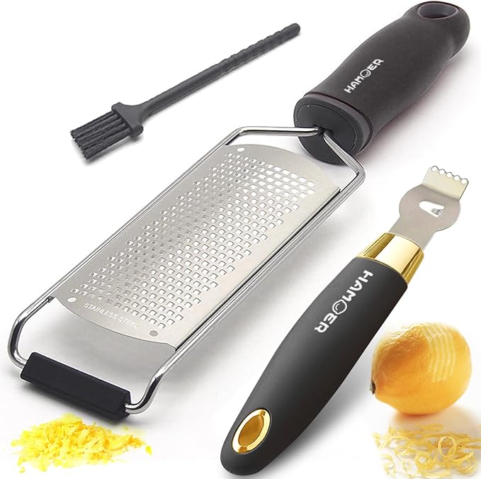 Lemon Lime Citrus Zester Channel knife 2-in-1 Tool Ergonomic Handle - B0BKWCRRDL