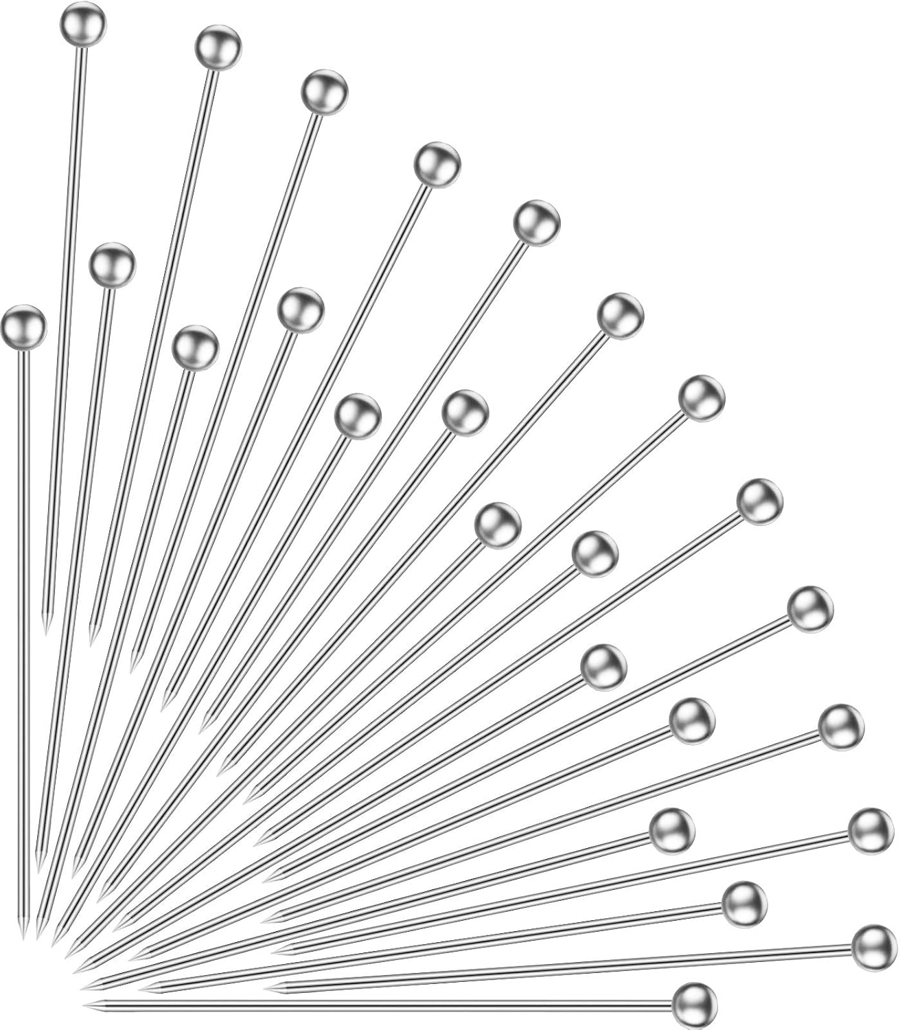 60 Pieces Cocktail Picks Stainless Steel Cocktail Skewers Set Reusable Metal Martini Picks 4.3 Inches Sandwich Appetizer Toothpicks for Party Home Bar