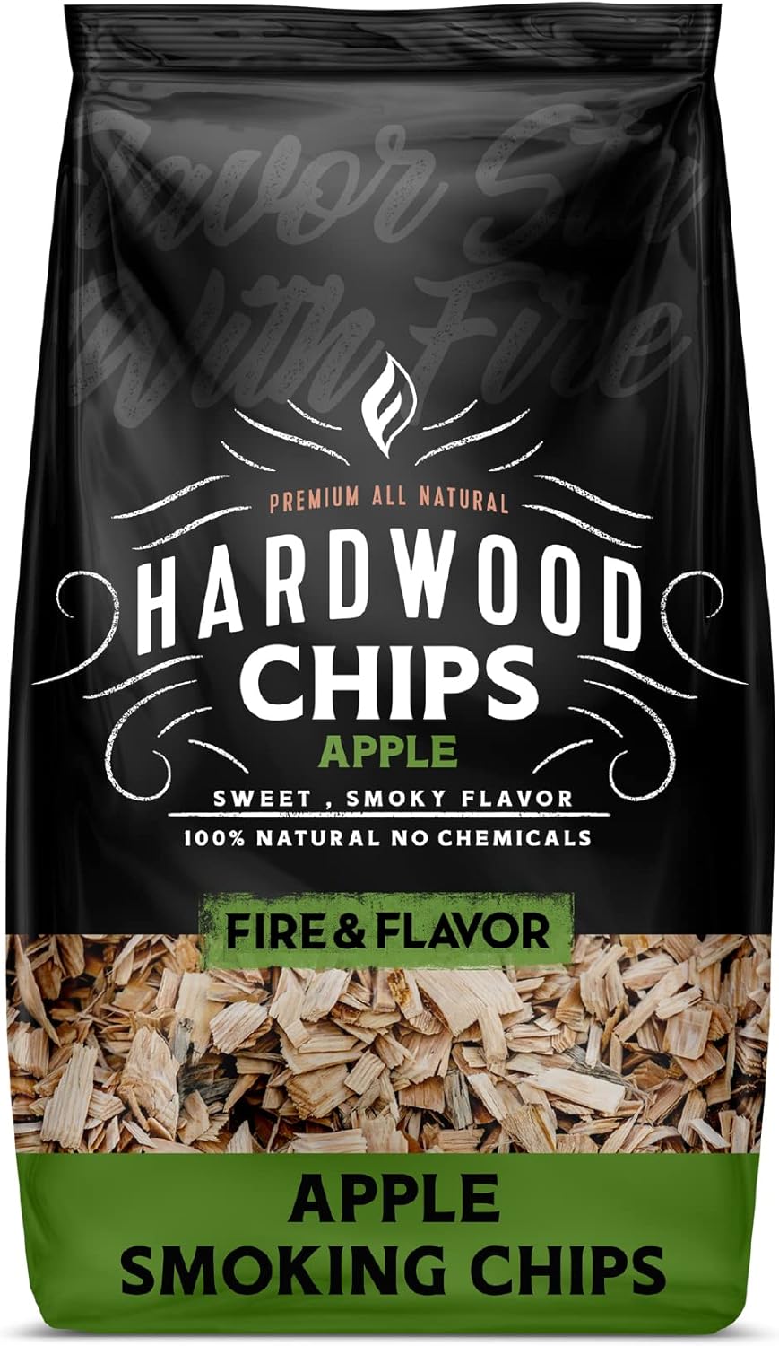Fire & Flavor Premium All Natural Wood Chips for Smoking - Smoker Accessories Gifts for Men and Women - Apple - 2lbs