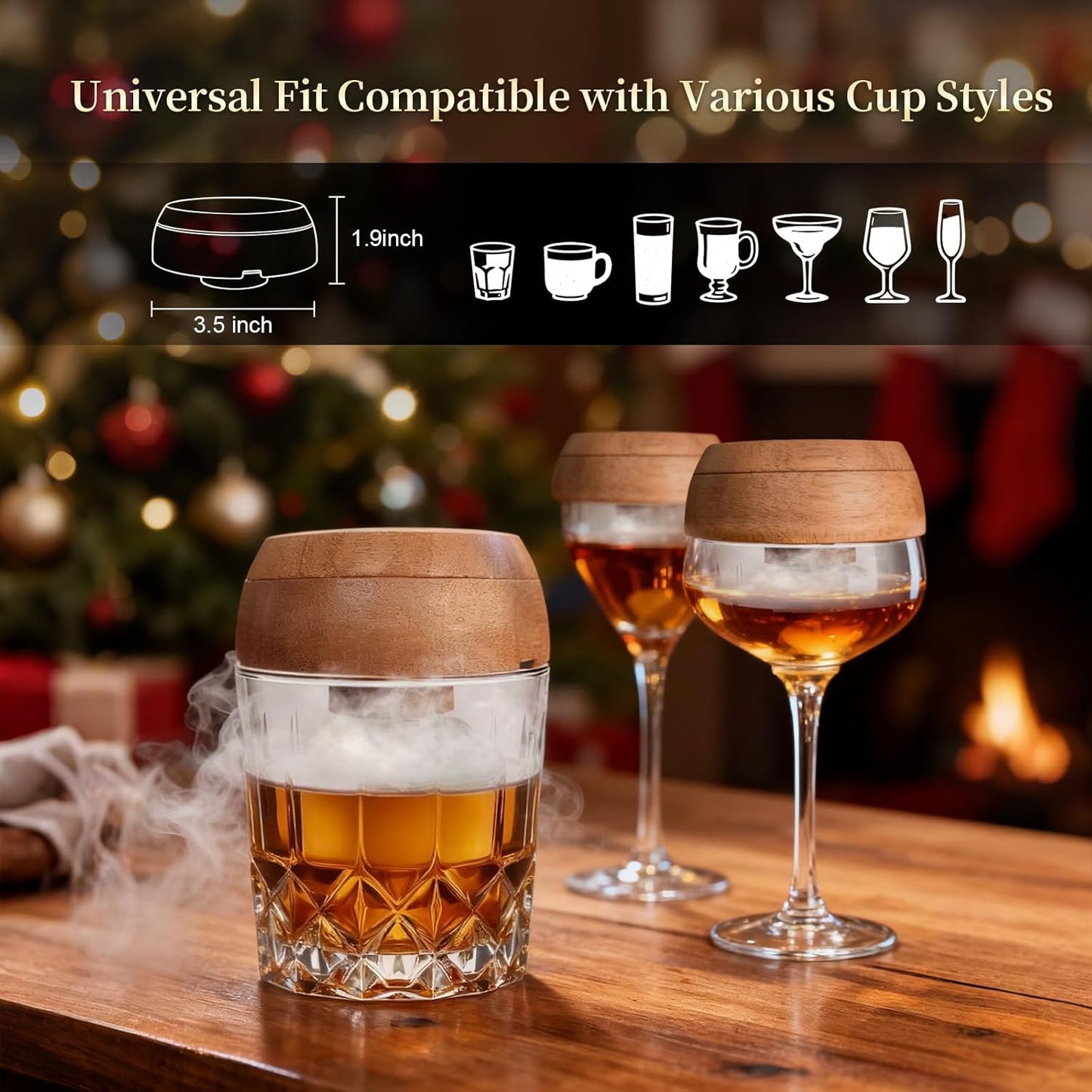 Cocktail Smoker Kit, for Bourbon Whiskey Drink, Whiskey Smoker Kit, Old Fashioned Drink Smoker with 4 Flavors Wood Chips, for Men, Dad, Husband