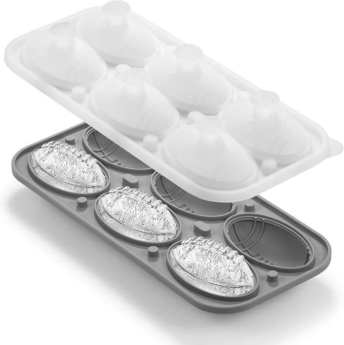 Nax Caki 3D Baseball Ice Cube Tray, Large Baseball Silicone Fun Shapes Whiskey Ice Mold with Funnel for Cocktails, Bourbon,Brandy, Whiskey Gifts for Men - B0DM9NZ815