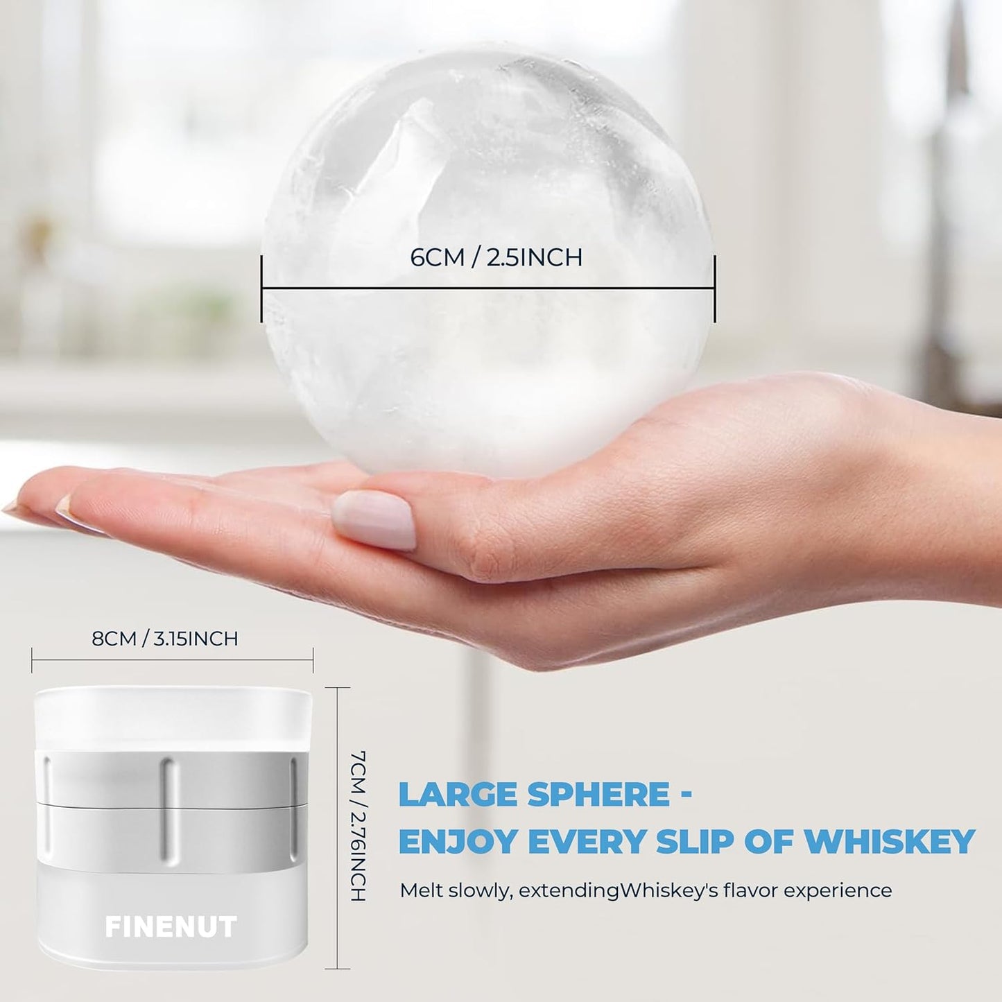 Silicone Ice Ball Mold with Lid, 4 Pack – 2.5 Inch Large Sphere Round Ice Maker, Easy Release BPA-Free Silicone Trays for Whiskey & Cocktails, Home Bars & Freezer (Multicolor-Premium)