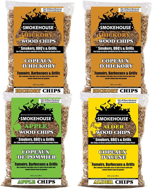 Smokehouse Products Wood Chips 4 Pack Assortment, Brown, One Size (9794-000-0000)