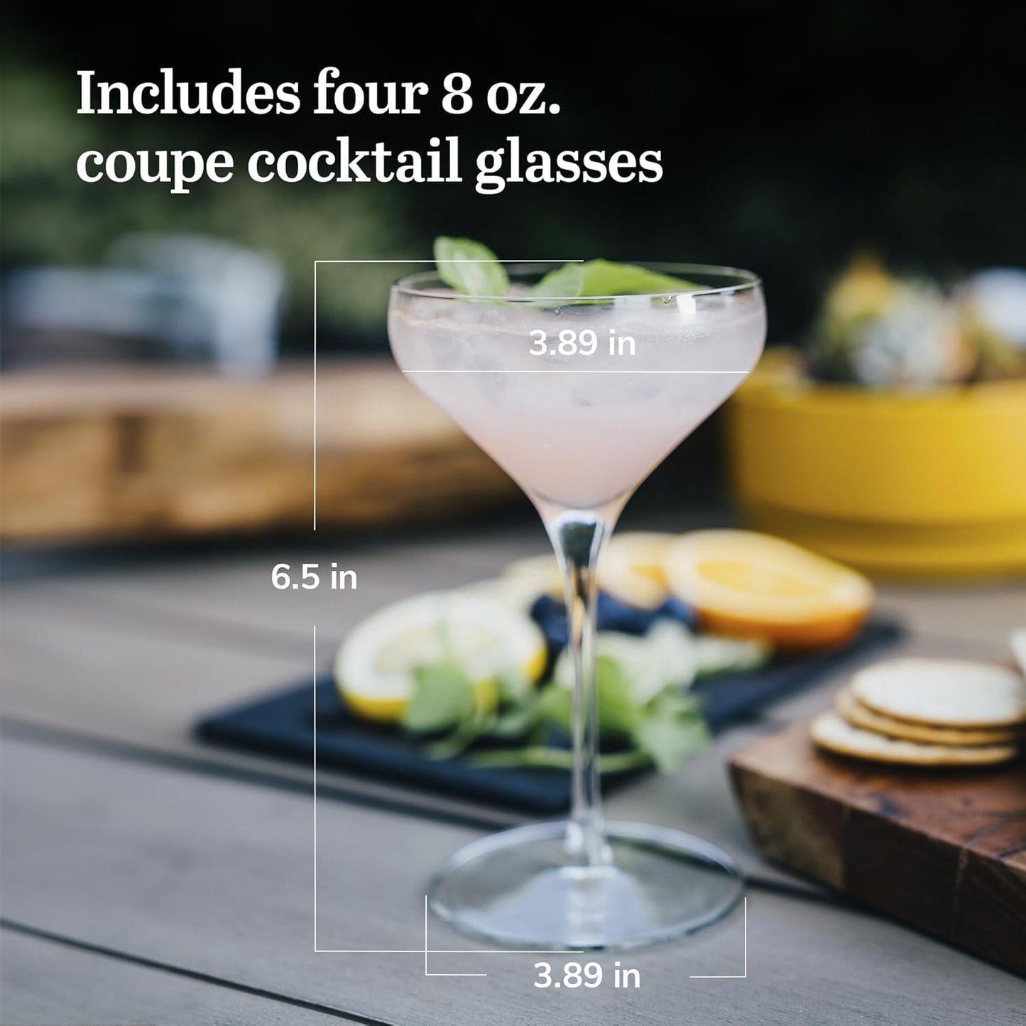 Libbey Signature Greenwich Coupe Glasses Set of 4, Timeless Champagne Coupe Glasses for Drinks and Desserts, Cocktail Glasses for All Occasions