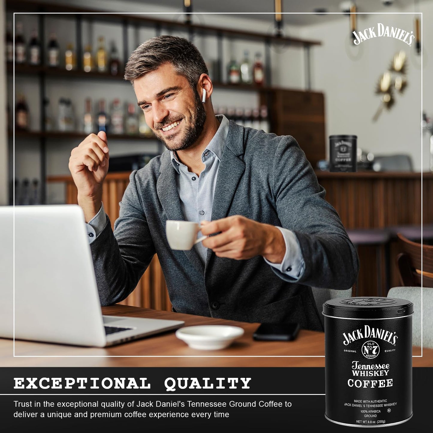 Parkway Gifting Co. Jack Daniel’s Tennessee Whiskey Coffee 8.8 oz – Made of 100% Arabica Ground Medium Roast Infused with Authentic Jack Daniel's, Perfect Father's Day & Holiday Gift Set