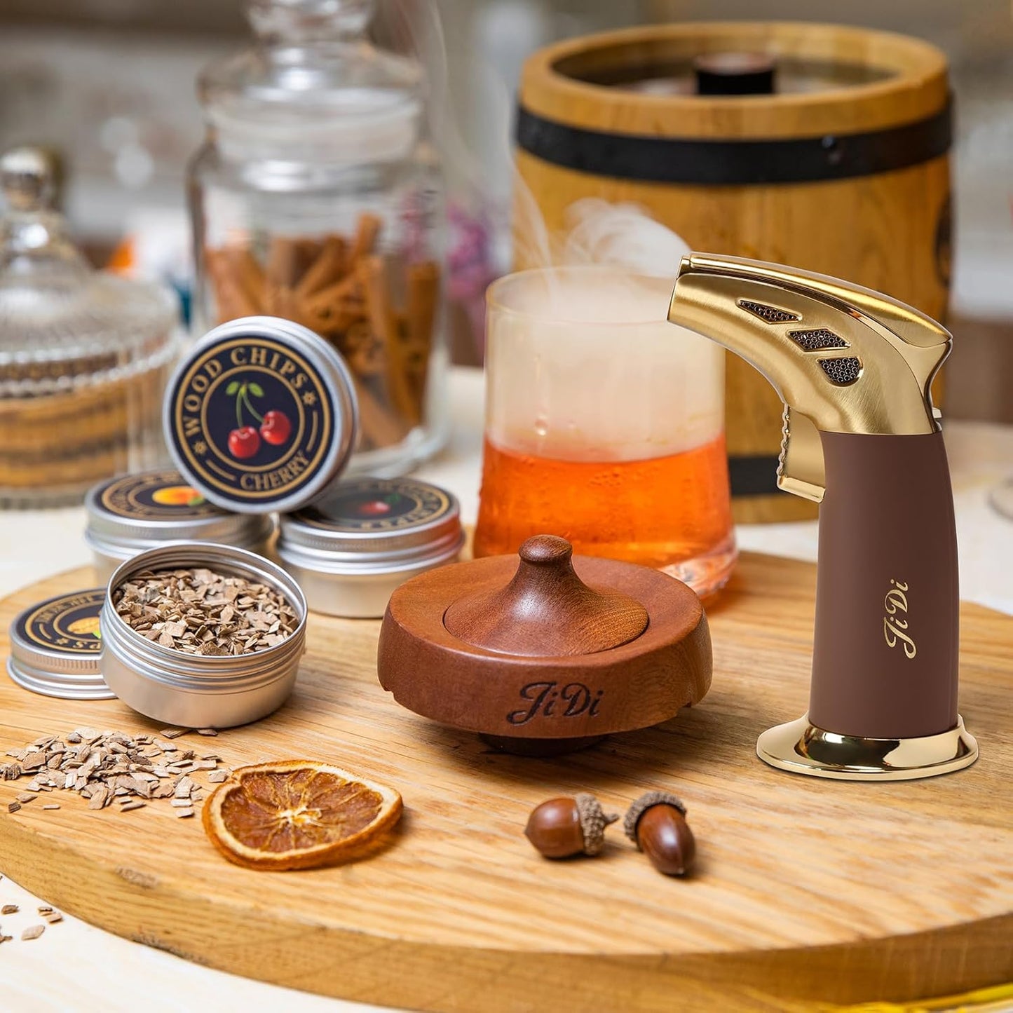 Whiskey Smoker Kit with Torch & Wood Chips, Cocktail Smoker Kit, Old Fashioned Drink Smoker Kit, Bourbon Birthday ，Upgrade Your Home Bar - Ideal Gifts for Men, Dad, Boyfriend(NO Butane)