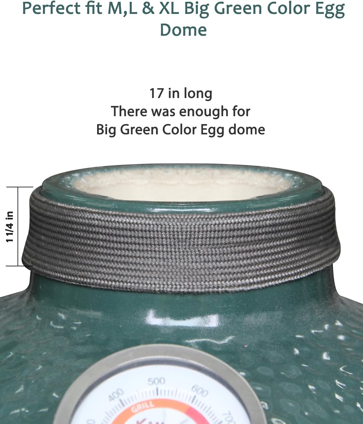 KAMaster Wire Mesh Gasket Kit Fit Big Green Eggs Dome High Temp Grill Gasket Replacement for Green Eggs Top Lid Better Sealing Top Gasket
