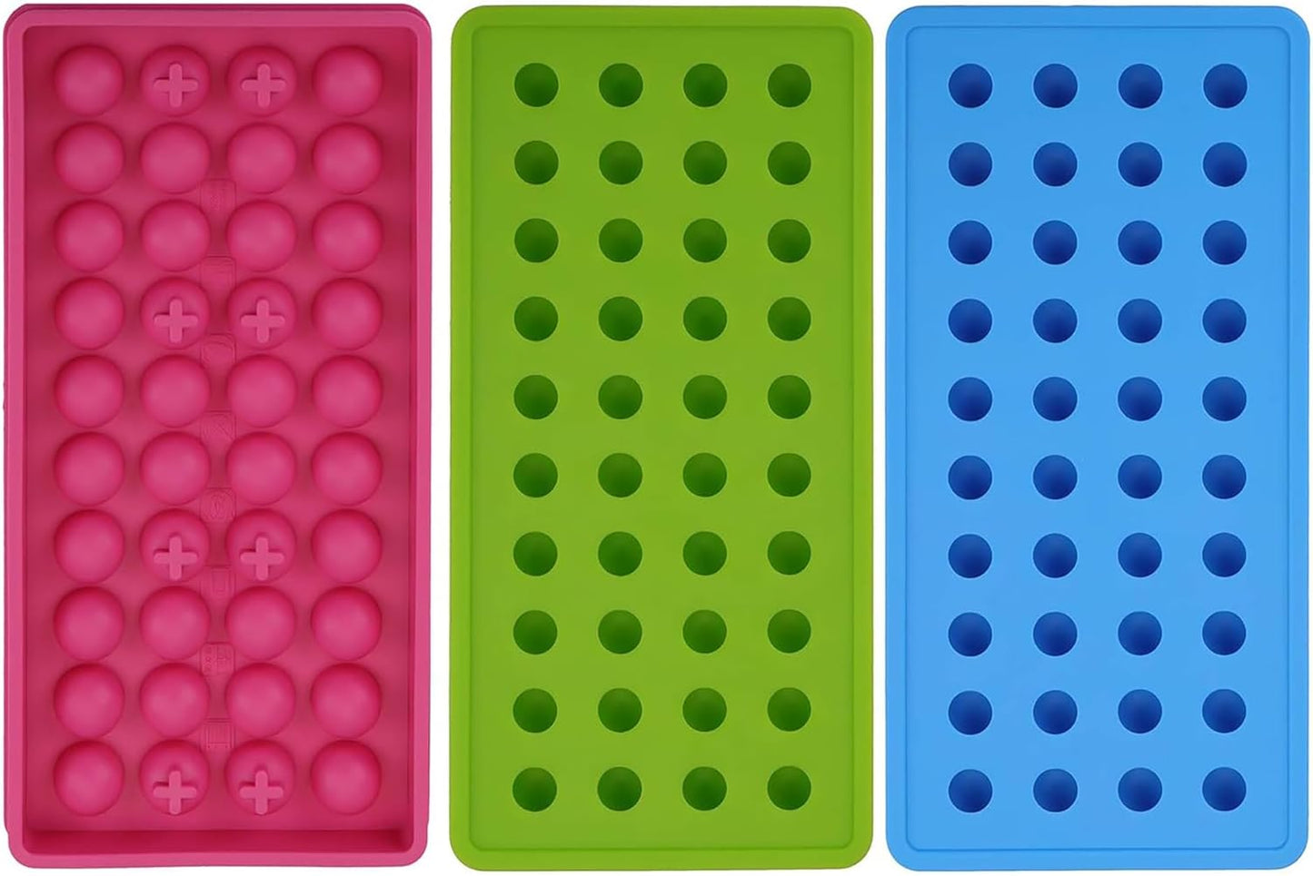 Yesland 3 Pack Mini Ice Ball Molds, 120-Cavity Mini Round Silicone Mold/Chocolate Drops Mold, Perefect for Candy, Pudding, Jelly, Milk, Juice, Cocktails & Whiskey Particles