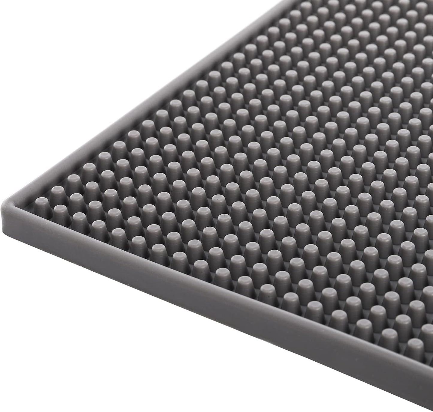 Tebery 3 Pack Rubber Bar Mat 18 x 12, Thick Durable and Stylish Bar Service Spill Mat, Non Slip Non-Toxic Grey Service Mat for Coffee, Bars, Restaurants Counter Top