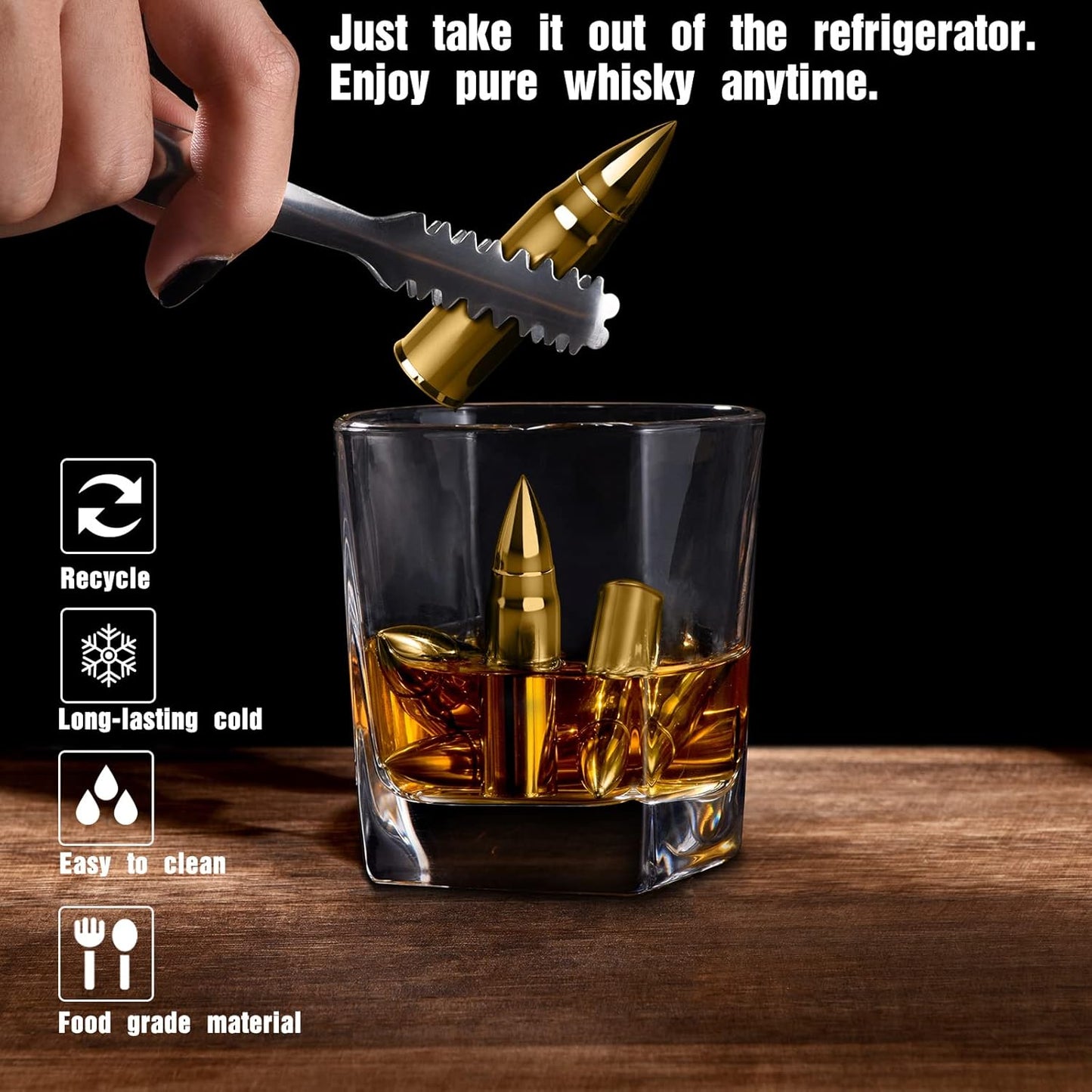 Gifts for Men Him Dad Fathers Day, Whiskey Stone Gifts for Husband Anniversary, Unique Birthday Gift Ideas for Dad from Daughter Son Wife, Cool Stuff, Bourbon Gadgets for Grandpa Uncle Father
