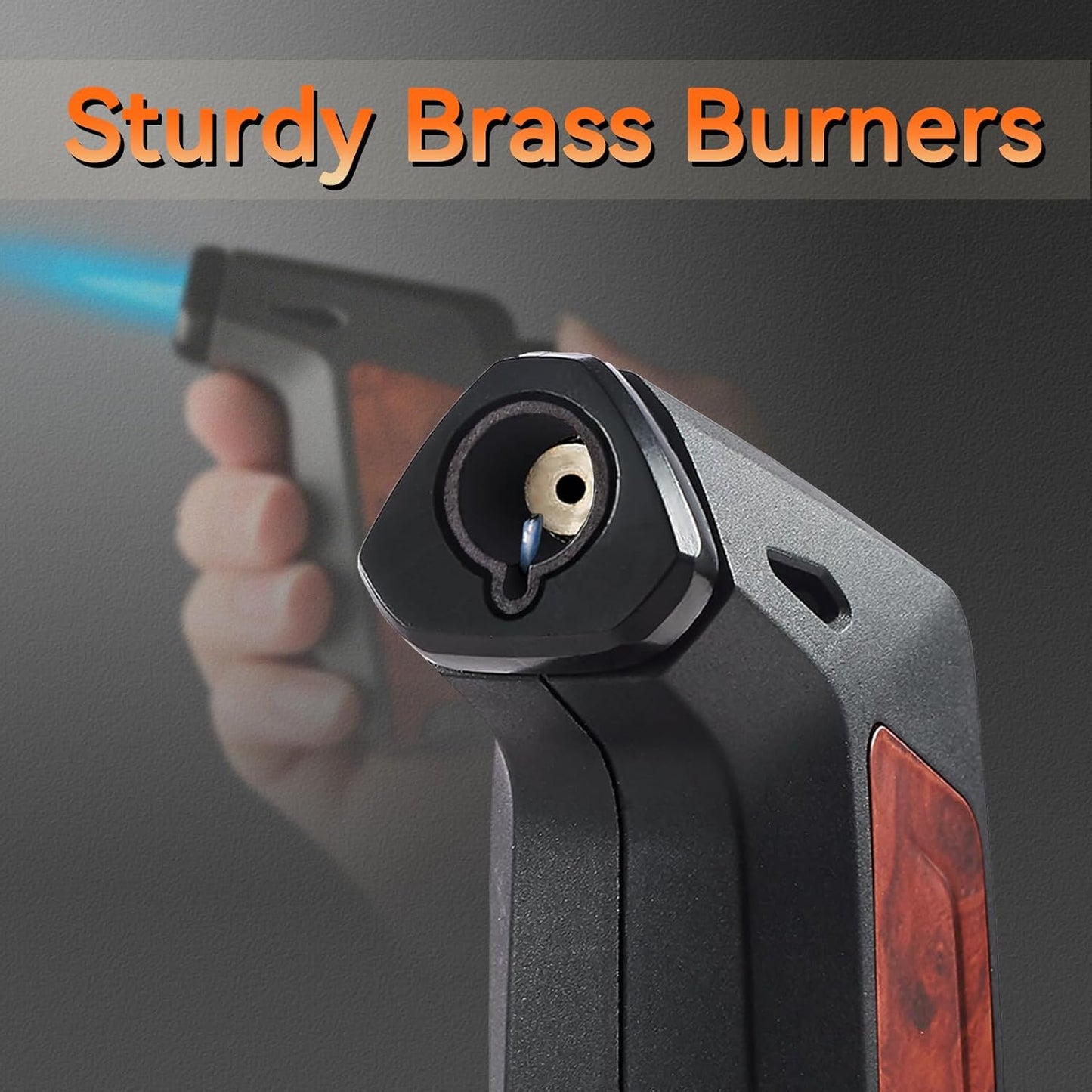 2 Pack Torch Lighter, Zoocura Single Jet Flame Butane Lighters Refillable Torch Lighter Adjustable Gas Lighter Windproof Lighters for Men BBQ Grill Camping (Fuel Not Included)