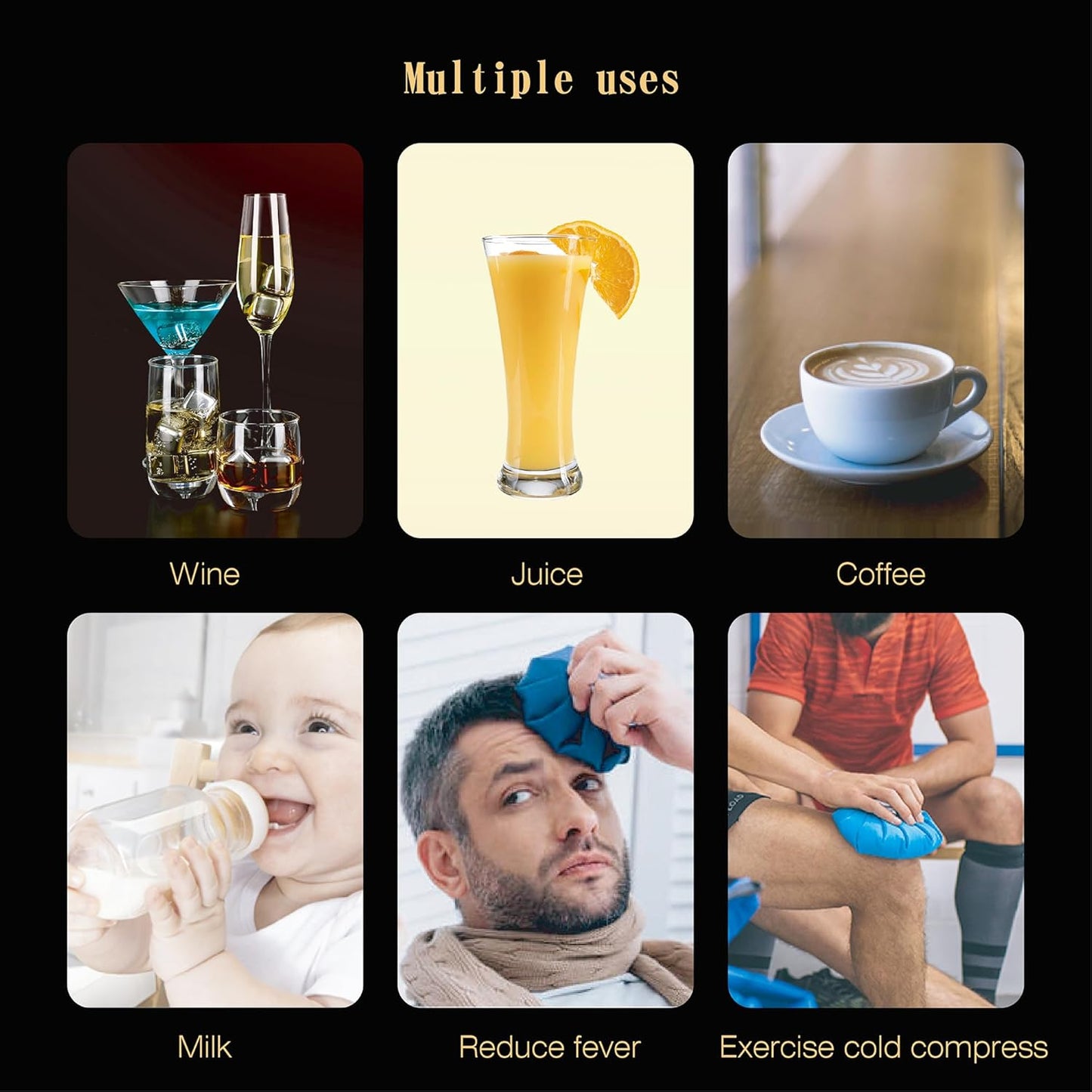 36 Pcs Stainless Steel Metal Ice Cubes Reusable - Whiskey Stones Ice Cube for Drinks, High Cooling Technology, for Whiskey and Beverage, Fathers Day Dad Christmas Gifts for Men Husband (36)